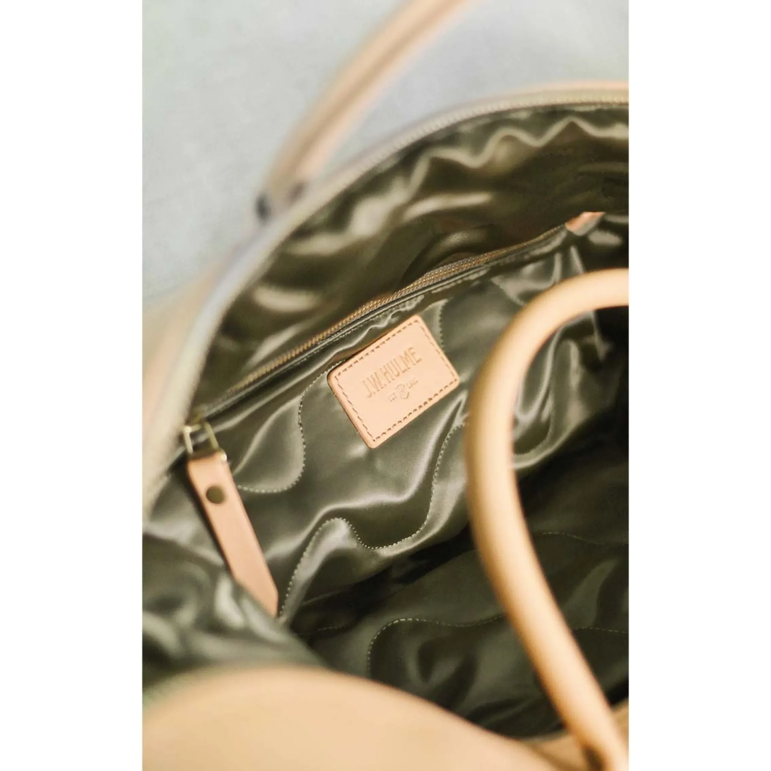 double_cotton_twill_weekender_bag_3.webp Cheap J. W. Hulme Co Double Cotton Twill Weekender Bag Khaki Twill & Natural Leather