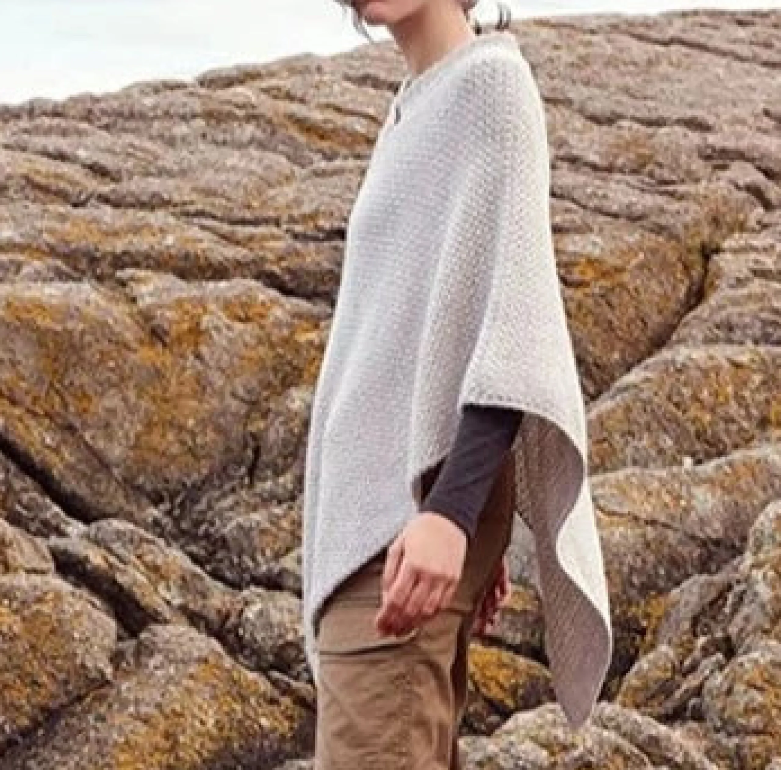 irelandseye_avonberg_cable_neck_poncho_2.webp Hot J. W. Hulme Co Irelandseye Avonberg Cable Neck Poncho
