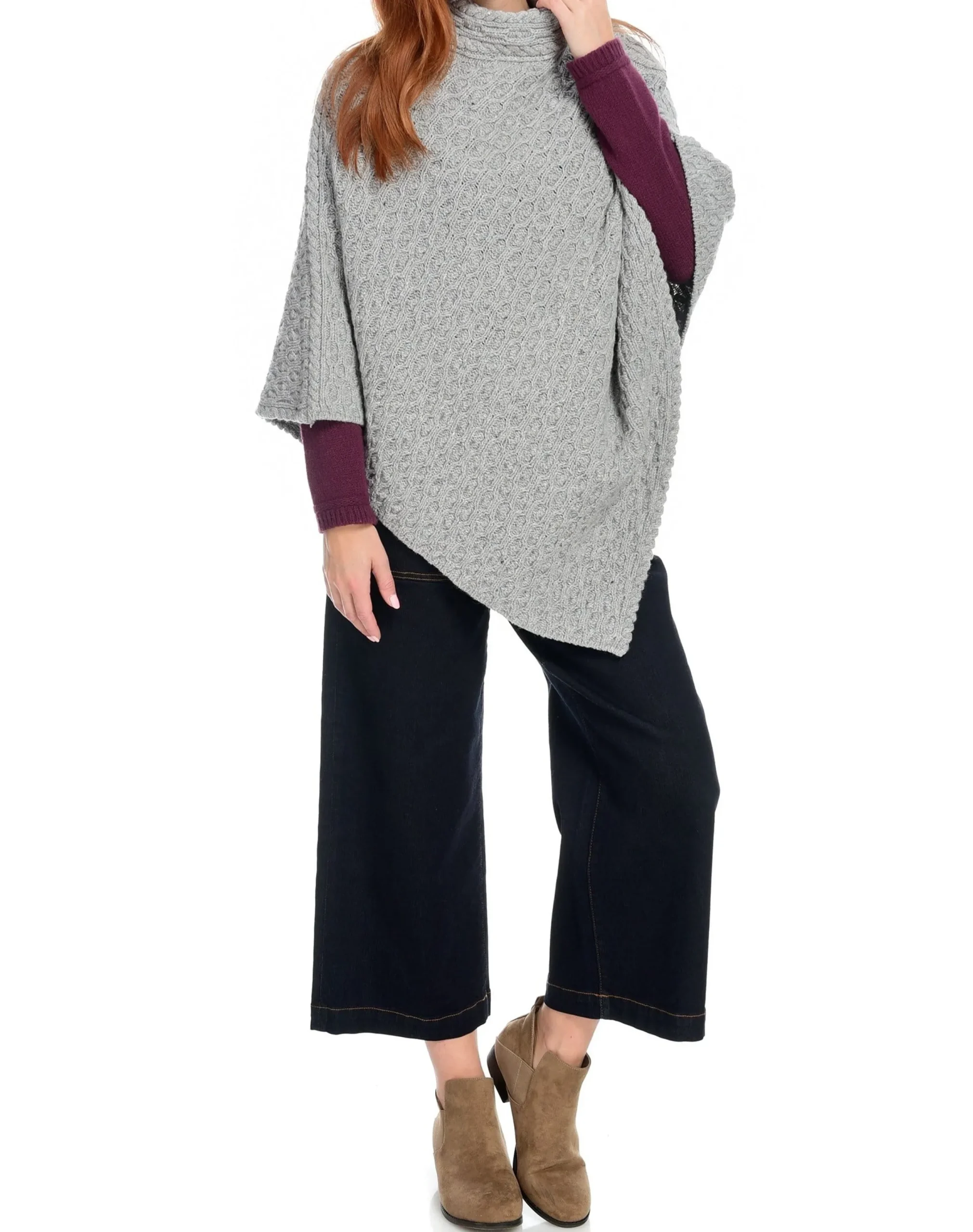 irelandseye_newport_high_neck_cable_poncho_5-2.webp Best J. W. Hulme Co Irelandseye Newport High Neck Cable Poncho