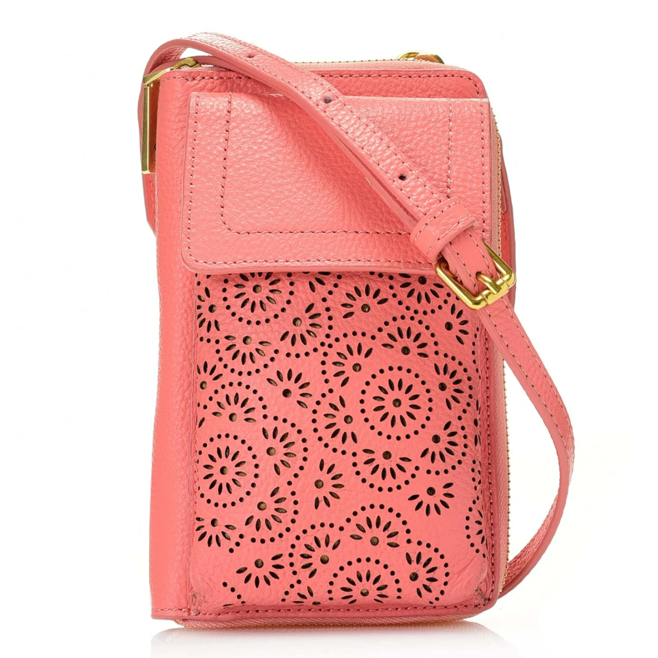 Flash Sale J. W. Hulme Co Leah Perforated Leather Phone Case Crossbody