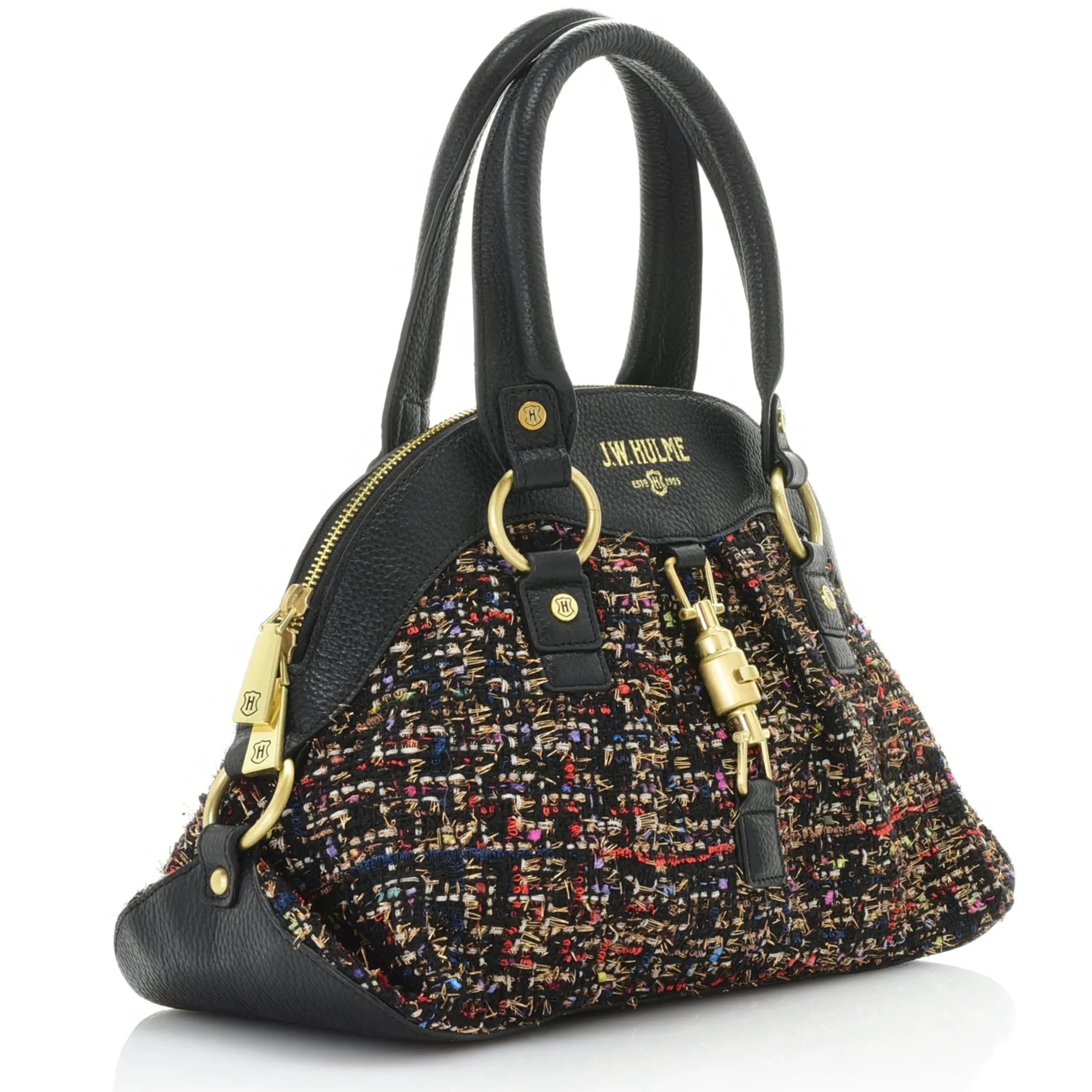 maureen_tweed__leather_dome_satchel_3.webp Hot J. W. Hulme Co Maureen Tweed & Leather Dome Satchel
