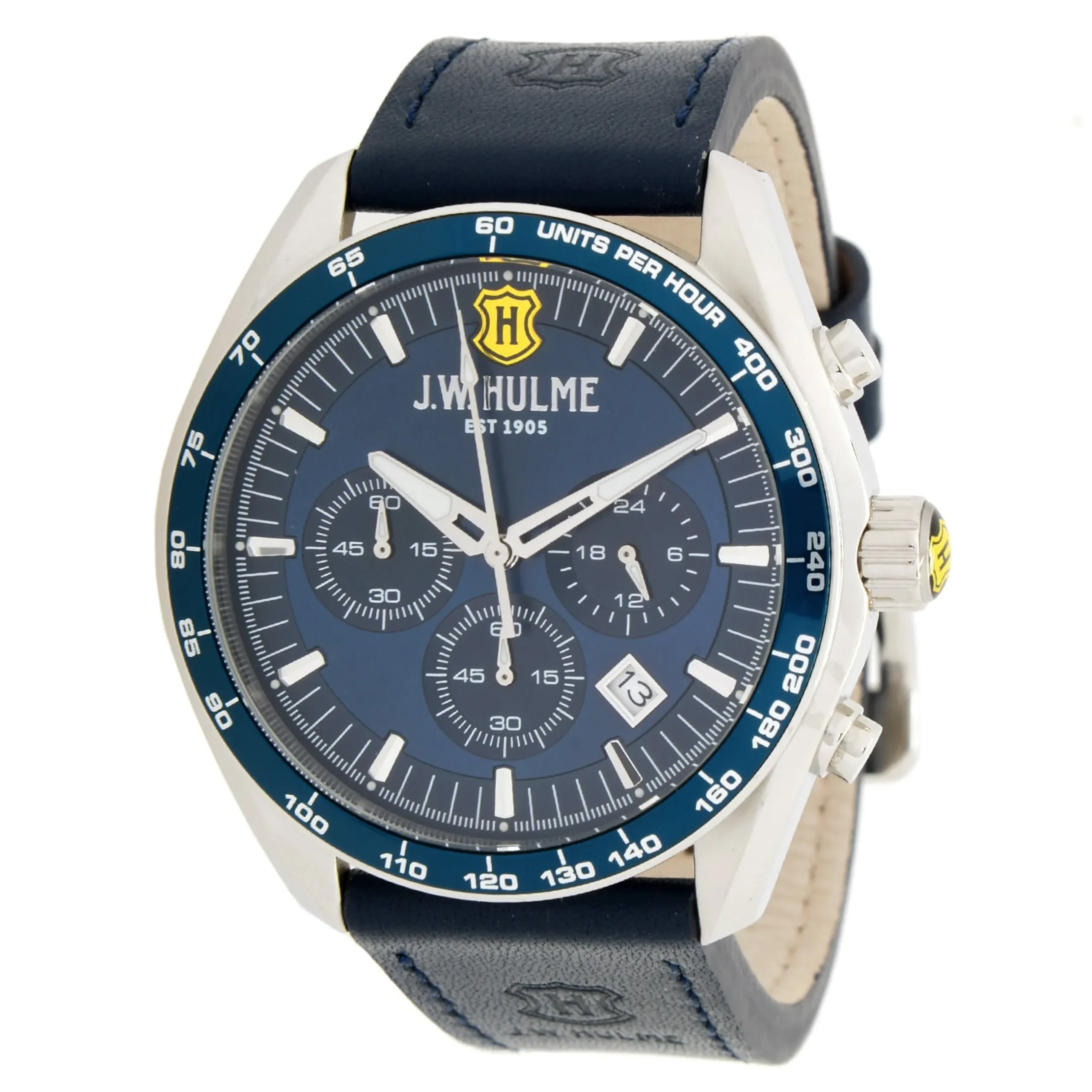 mm_quartz_chronograph_leather_strap_watch_mens_4.webp Online J. W. Hulme Co 44Mm Quartz Chronograph Leather Strap Watch Men's