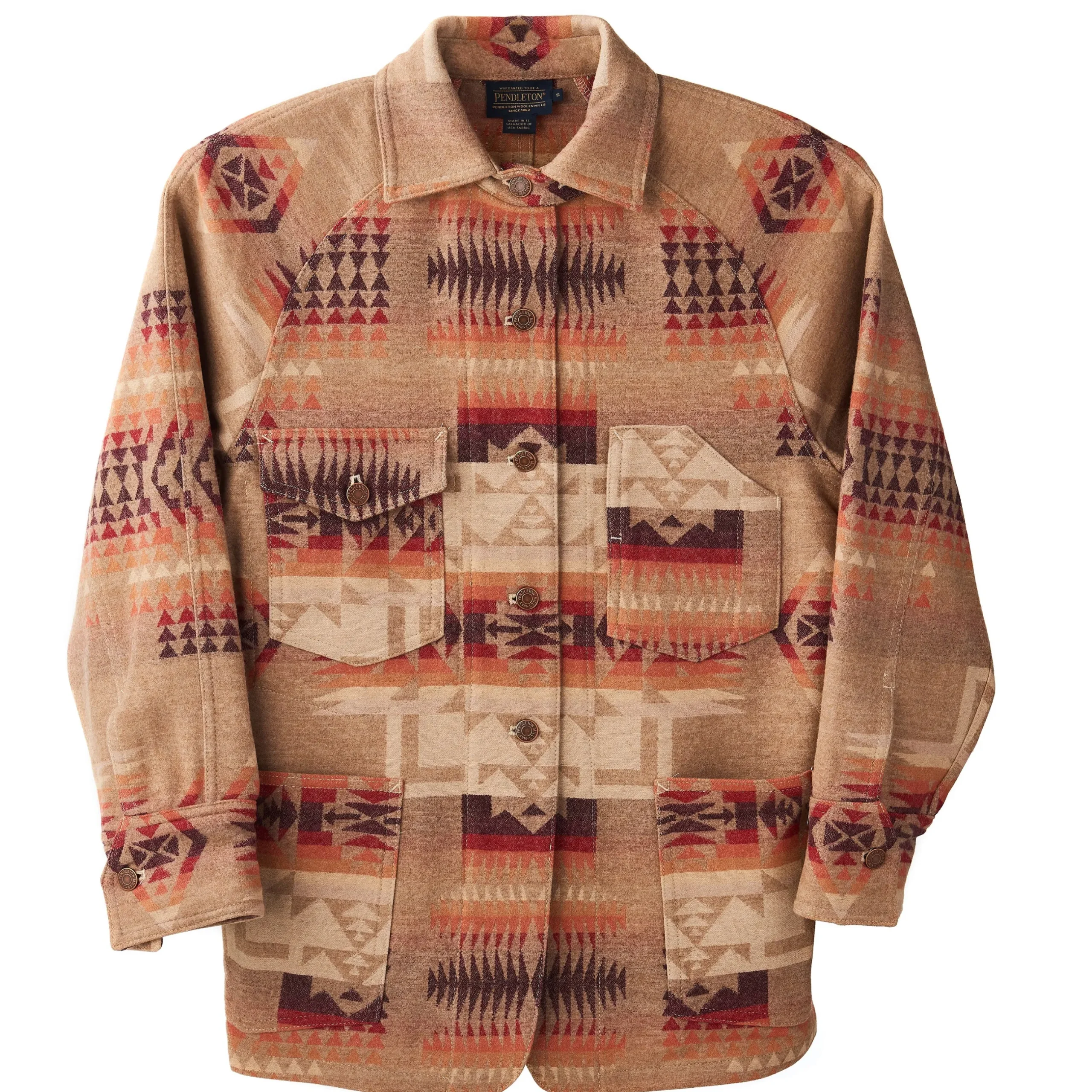 Online J. W. Hulme Co Pendleton Vintage Wool Work Jacket Tan Jacquard